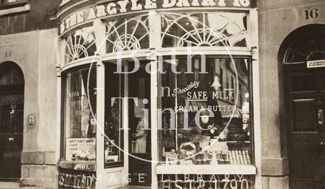 The Argyle Dairy, 16, Argyle Street, Bath c.1915