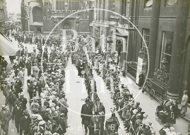 Procession of Aldermen, Abbey Church Yard, Bath 1929