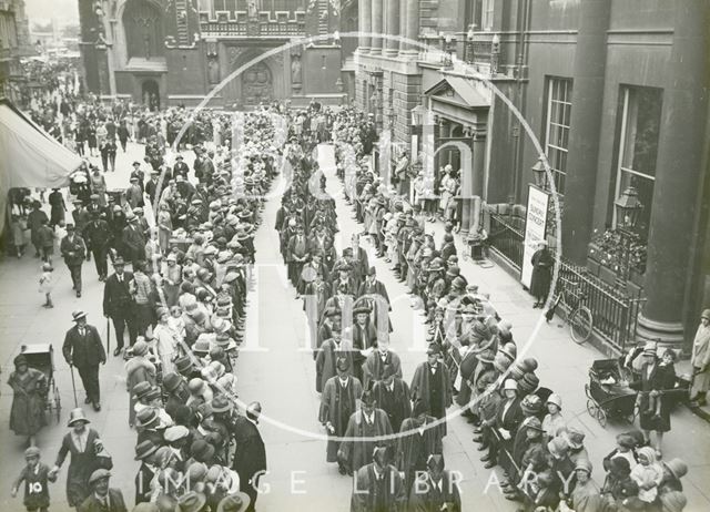 Procession of Aldermen, Abbey Church Yard, Bath 1929