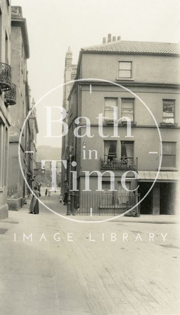 North Parade Passage (previously Lilliput Alley) and 2 & 2a, Abbey Green, Bath c.1915