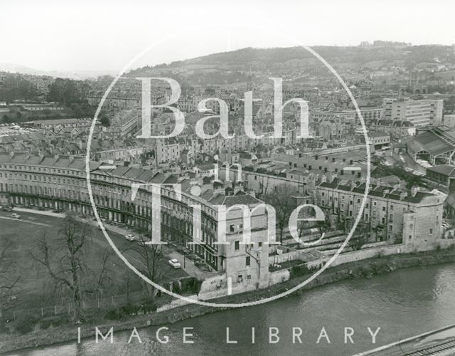 Aerial view of Norfolk Crescent, Bath 1971