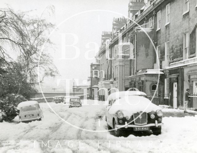 Queen's Parade, Bath after heavy snowfall c.1967