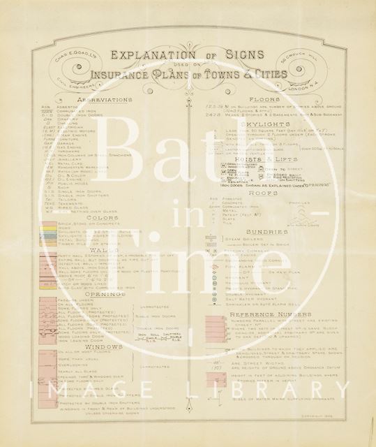 Key Goad Insurance Map of Bath 1936