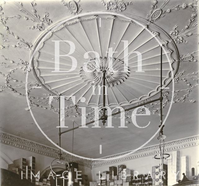 Plasterwork ceiling, Wood & Co., stationers, 12, Old Bond Street, Bath c.1903