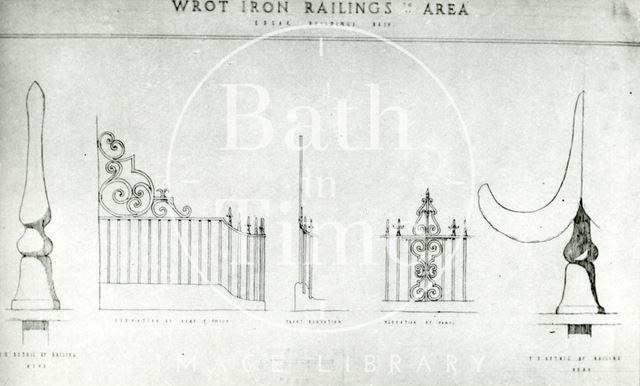 Wrought iron railings, Edgar Buildings, Bath c.1930?