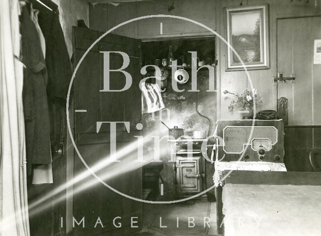 Slum interior, Lucklom Buildings, Tyning Lane, Snow Hill, Bath c.1950