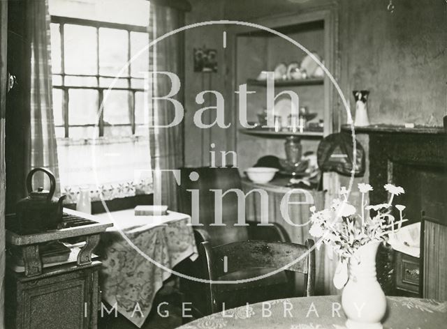 Slum interior, Bartlett's' Court, Claverton Street, Bath c.1950