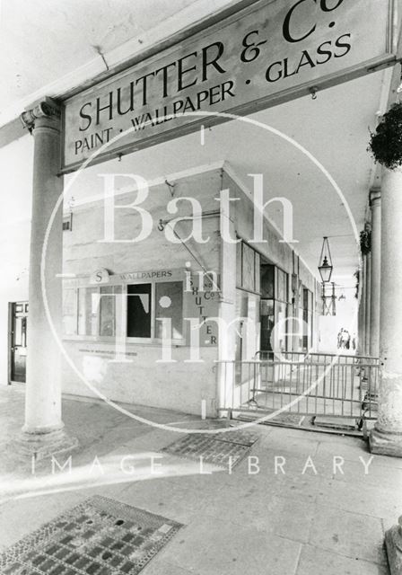 Shutter & Co., paint and wallpaper merchants, 5 & 6, Bath Street, Bath 1989