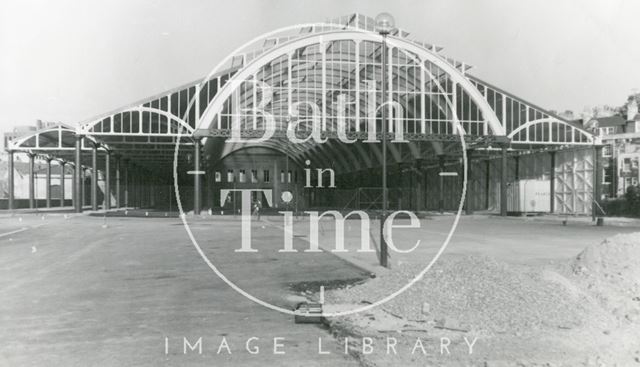 Green Park Station, Bath during restoration work 1982