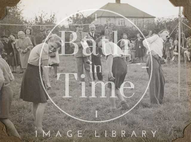 Sack race, Charlton Park, Keynsham, Somerset 1945