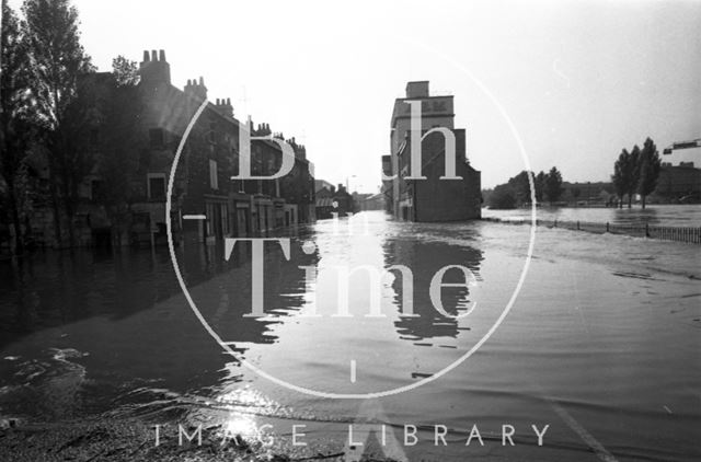 Floodwater at Lower Bristol Road, Bath 1968