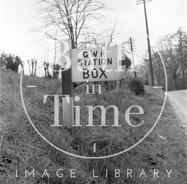 Sign to Box station, Wiltshire 1965