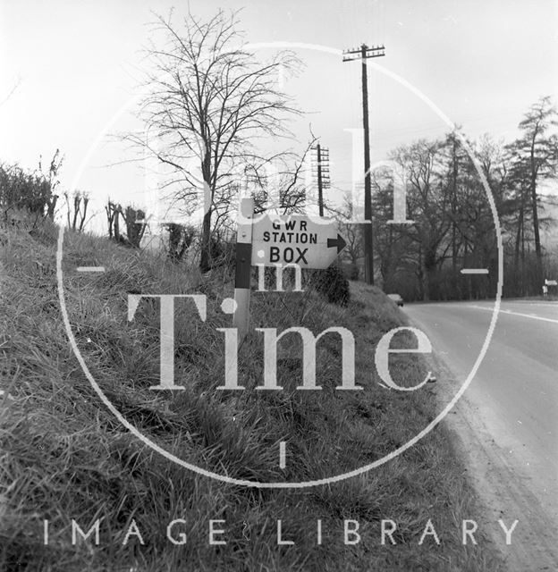 Sign to Box station, Wiltshire 1965