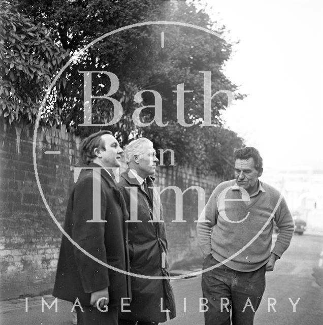 Council inspectors outside the entrance to the Southcot Baptist Burial Ground, Bath c.1970