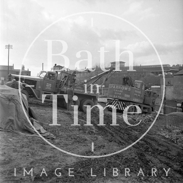 Demolition and clearance of the site of Waterloo Buildings, Bath 1969