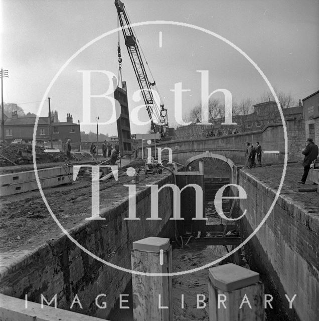 Demolition and clearance of the site of Waterloo Buildings, Bath 1969