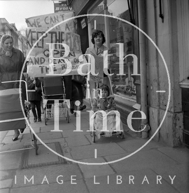 Protests over cinema demolition in Frome, Somerset c.1965