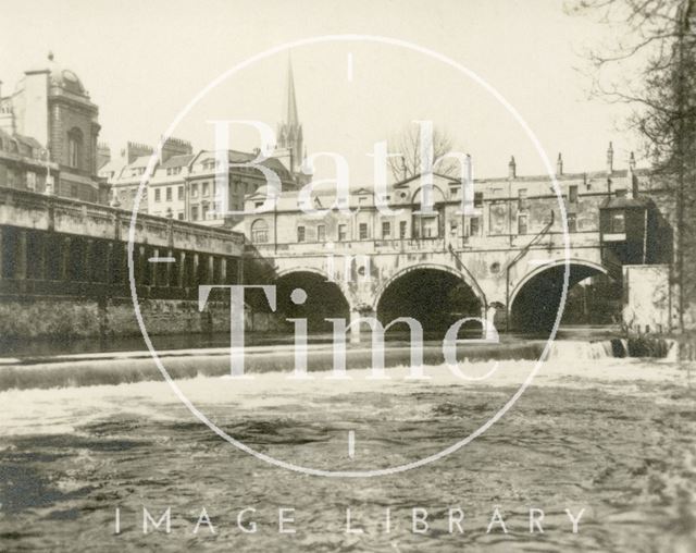 Pulteney Bridge and weir, Bath c.1905