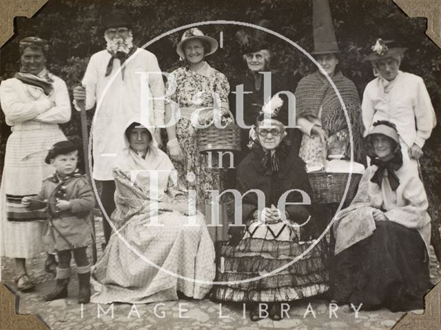 Adults fancy dress, Charlton Park, Keynsham, Somerset 1945