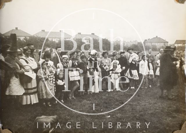 Fancy dress contestants, Charlton Park, Keynsham, Somerset 1945