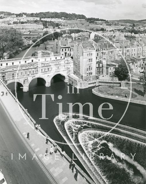 Pulteney Bridge and weir, Bath c.1975