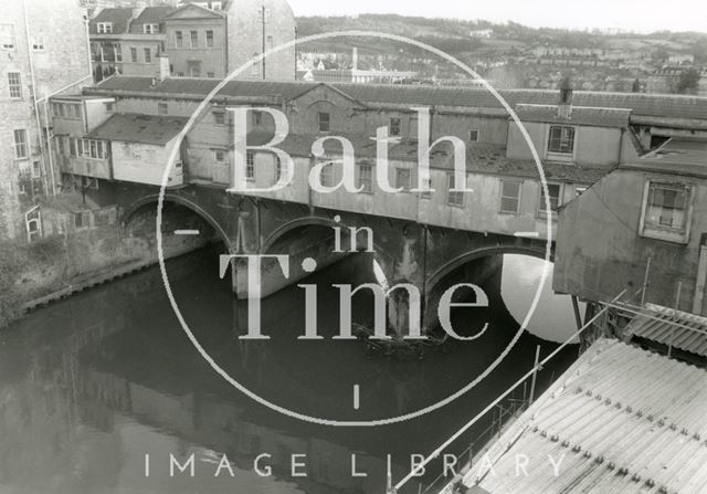 The rear of Pulteney Bridge, Bath 1989