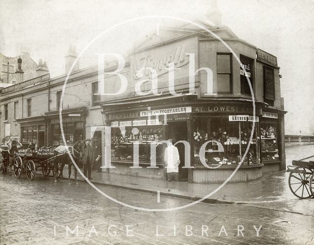 Arthur Goddard, fruiterer and greengrocer, 17 & 18, Pulteney Bridge, Bath 1903