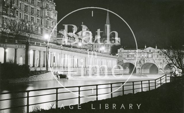 Pulteney Bridge and weir, Bath c.1950