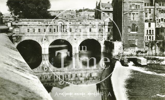 Pulteney Bridge and weir, Bath c.1930