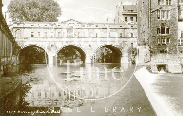 Pulteney Bridge and weir, Bath c.1930