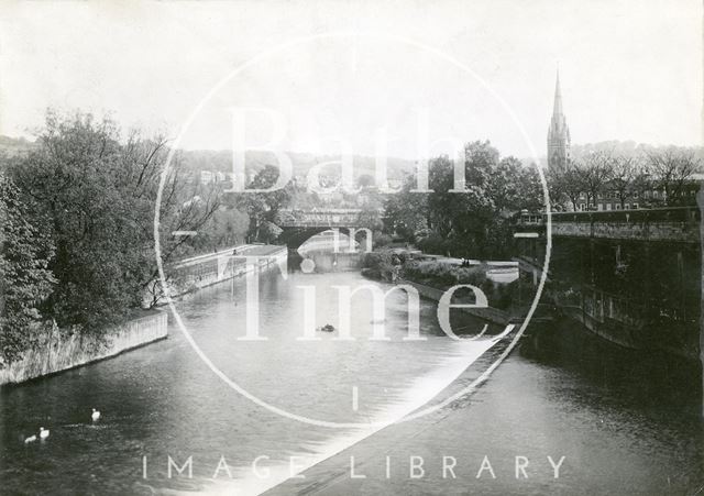 North Parade Bridge and the River Avon, Bath c.1930