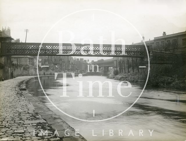 The Halfpenny Bridge and rear of Claverton Street, Bath c.1920