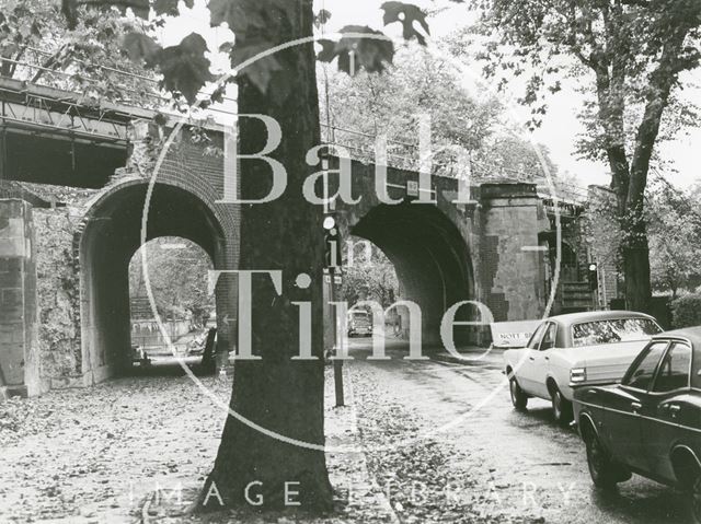 The old railway bridge, Pulteney Road, Bath 1975