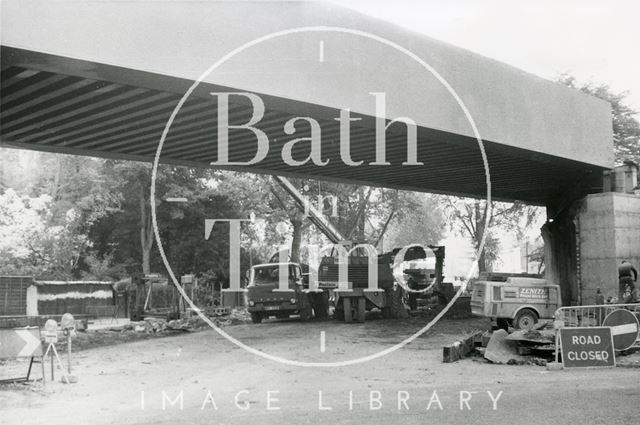 The new Pulteney Road railway bridge, Bath 1975