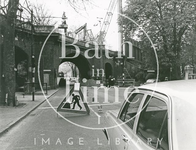 The old railway bridge, Pulteney Road, Bath 1974