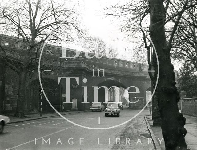 The old railway bridge, Pulteney Road, Bath 1967