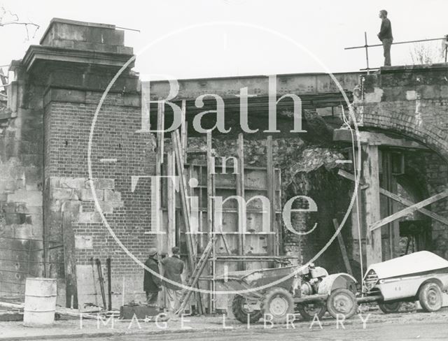 The old railway bridge, Pulteney Road, Bath 1974