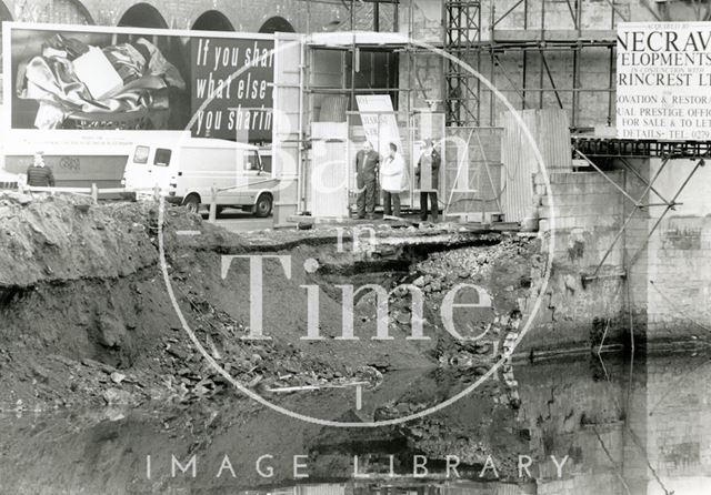 Churchill Bridge landslip, Bath 1989