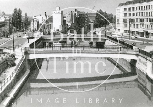 Churchill Bridge and the River Avon, Bath 1975