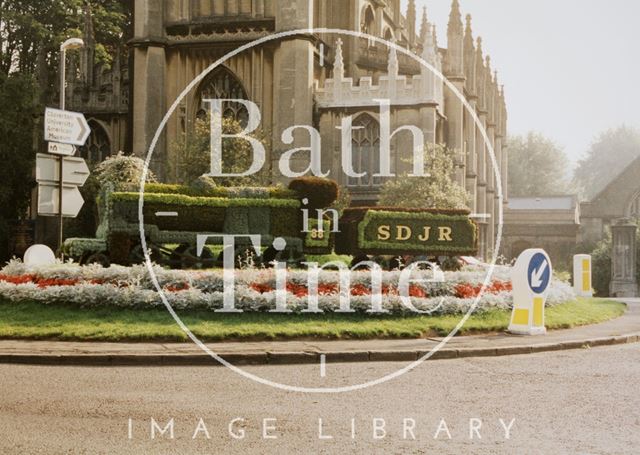 Bathwick roundabout floral display, Bath 1996