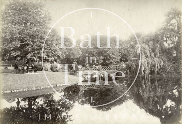 Bridge and lake, Royal Victoria Park, Bath c.1885