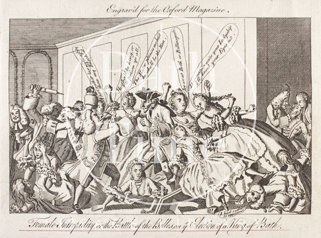 Female Intrepidity, or the Battle of the Belles, on ye Election of a King of Bath c.1769