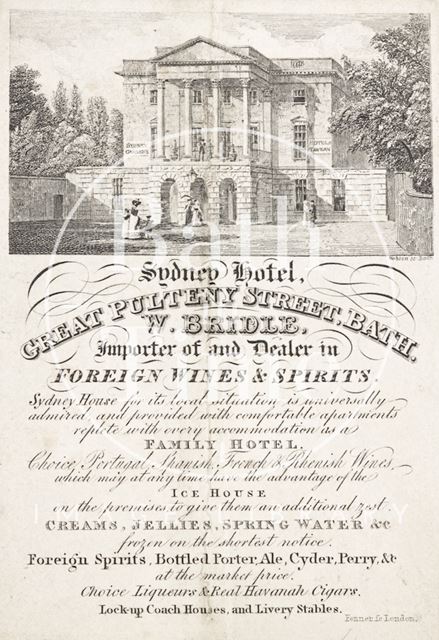 Sydney Hotel, Great Pulteney Street, Bath c.1827