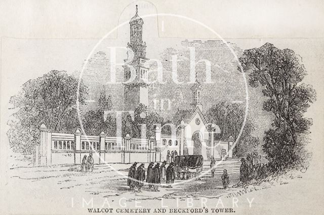 Walcot Cemetery and Beckford's Tower, Bath 1860