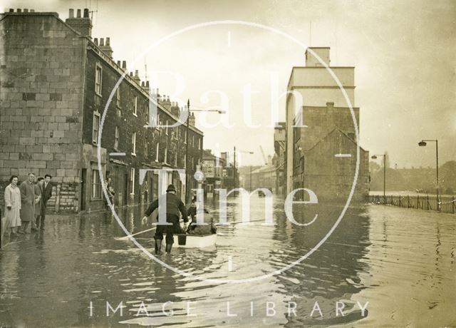 Floods on the Lower Bristol Road, Bath 1960