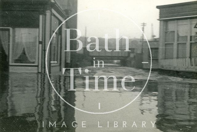 Floods on the Lower Bristol Road, Bath 1960