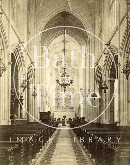 Interior of Bath Abbey looking east c.1890