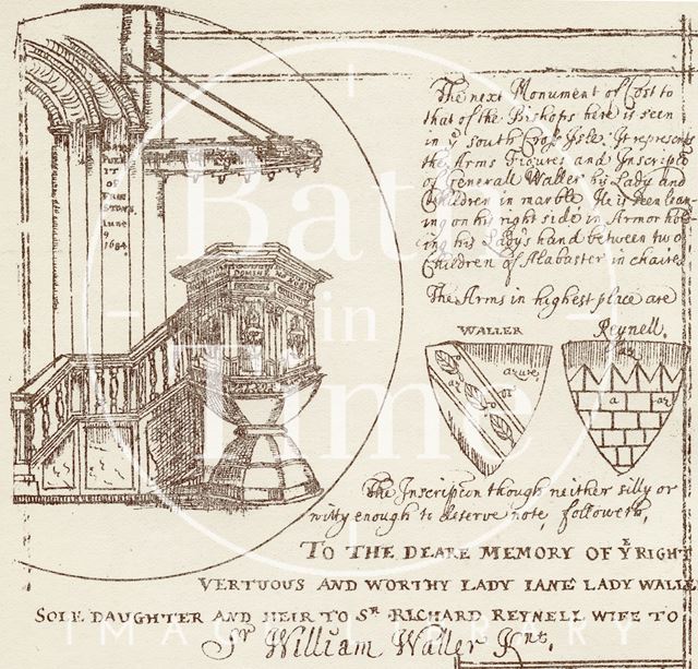 The pulpit at Bath Abbey c.1684