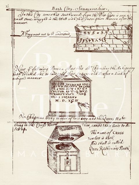 Relics found in the City wall of Bath c.1684