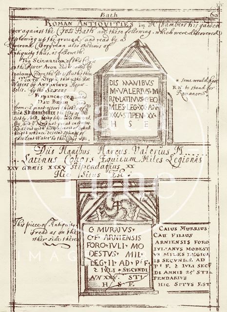 Roman antiquities in Bath c.1684